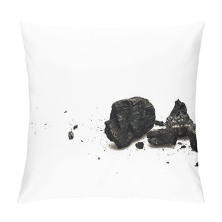 Personality  Black Burnt Firewood With Ash On White Surface Pillow Covers