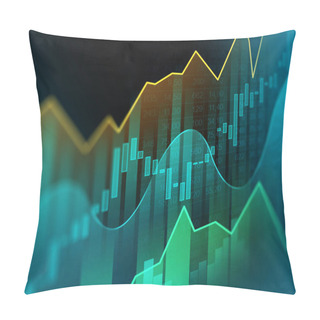 Personality  Stock Market Or Forex Trading Graph In Graphic Concept Suitable For Financial Investment Or Economic Trends Business Idea And All Art Work Design. Abstract Finance Background Pillow Covers
