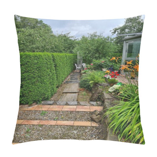 Personality  Greenhouse In Back Garden With Open Door Pillow Covers
