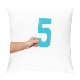 Personality  Hand Holding Up The Number Five From The Left Pillow Covers