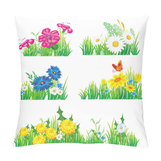 Personality  Flowers And Grass Pillow Covers