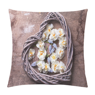 Personality  Decorative Heart And Fresh Flowers Pillow Covers