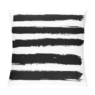 Personality  Vector Brush Stroke. Distressed Texture. Isolated Black Stripes. Grunge Design Elements. Pillow Covers