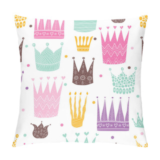 Personality  Princess Crown Seamless Pattern Pillow Covers