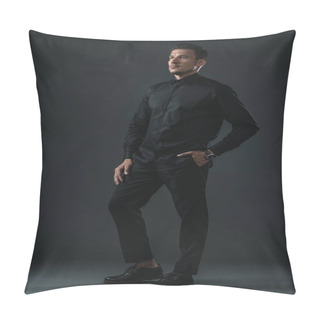 Personality  Fashionable Man In Black Outfit Pillow Covers