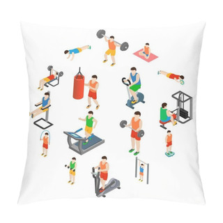 Personality  Gym Icons Set Pillow Covers