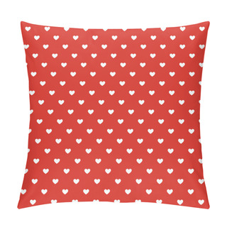 Personality Seamless Polka Dot Red Pattern With Hearts. Pillow Covers