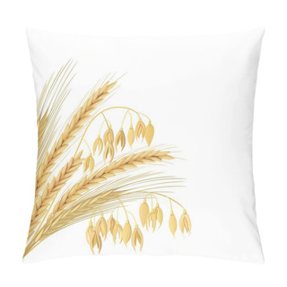 Personality  Four Cereals Grains With Ears, Sheaf. Wheat, Barley, Oat And Rye Set. Pillow Covers