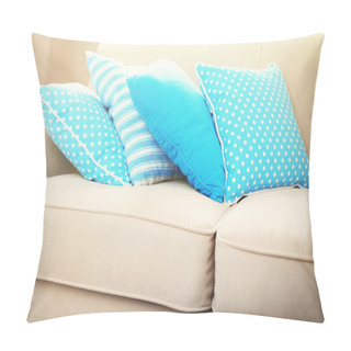 Personality  Interior Design With Pillows On Sofa, Closeup Pillow Covers