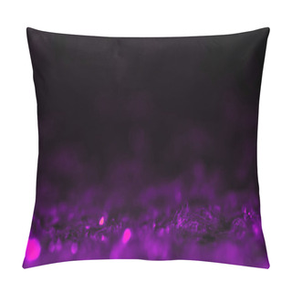Personality  Purple Defocused Glitter On Black Background With Copy Space Pillow Covers
