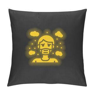 Personality  Air Pollution Yellow Glowing Neon Icon Pillow Covers