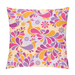 Personality  Birds And Flowers Pattern In Warm Colors Pillow Covers