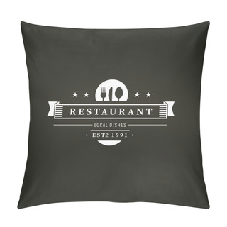 Personality  Restaurant Logo Template Pillow Covers