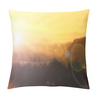 Personality  Beautiful Sunset Over The Woods Pillow Covers