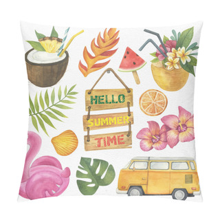 Personality  Tropical Collection In Watercolor Pillow Covers