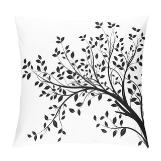 Personality  Vector Tree Branch, Black Silhouette Pillow Covers