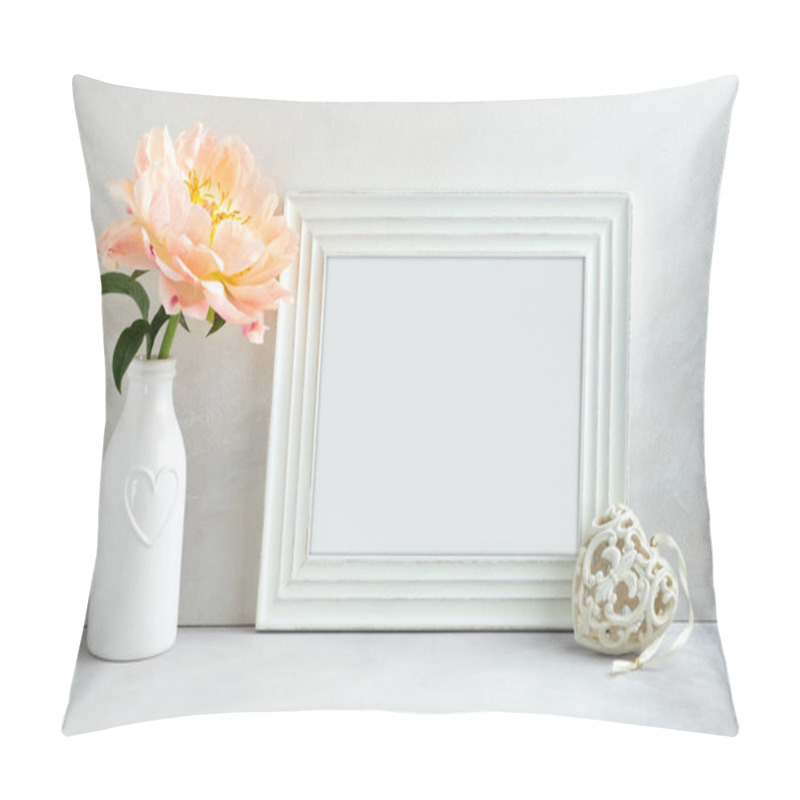 Personality  Floral Mockup Styled Stock Photography With White Frame Pillow Covers