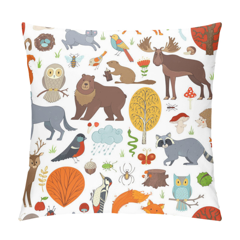Personality  Woodland Seamless Pattern. Pillow Covers