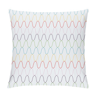 Personality  Traditional Japanese Embroidery Ornament. Wavy Sashiko. Vector Seamless Pattern. Pillow Covers