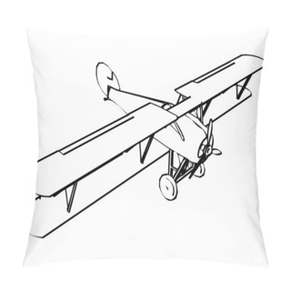 Personality  Silhouette Of Old Biplane Pillow Covers
