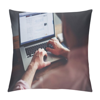 Personality  Man Working On His Laptop Pillow Covers