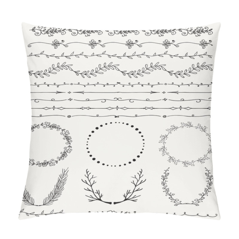 Personality  Hand Sketched Seamless Borders, Frames, Dividers, Branches pillow covers