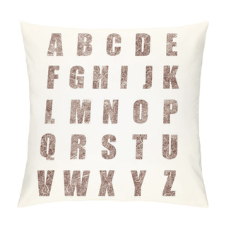 Personality  Doodle Alphabet With Abstract Pattern On Them. Pillow Covers