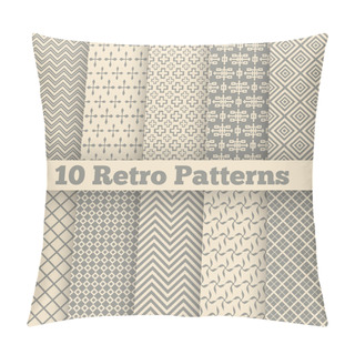 Personality  Retro Different Seamless Patterns. Vector Illustration Pillow Covers