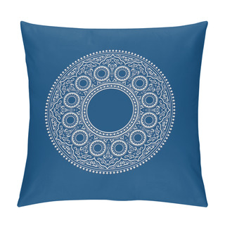 Personality  Ethnic Delicate White Round Mandala  Pillow Covers