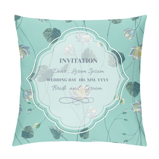 Personality  Frame On Background Of Pink Lotus Flowers Pillow Covers