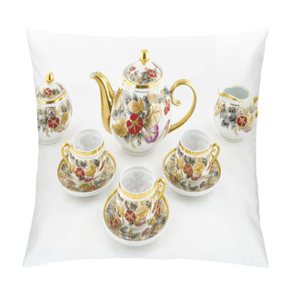 Personality  Antique Porcelain Coffee And Tea Set With Flower Motif Pillow Covers