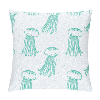 Personality  Vector Pattern With Jellyfishes And Bubbles Pillow Covers