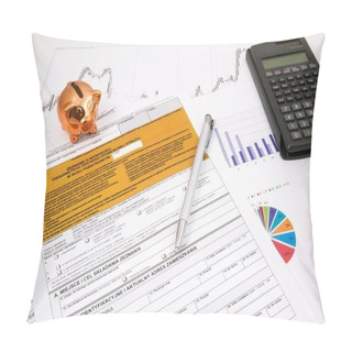 Personality  Polish Income Tax PIT-37 Form With Calculator And Piggybank Pillow Covers