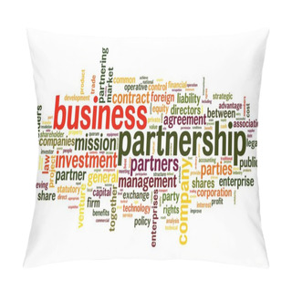 Personality  Business Partnership Concept In Tag Cloud On White Pillow Covers