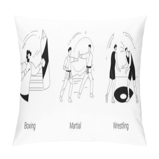 Personality  Combat Sport Abstract Concept Vector Illustrations. Pillow Covers