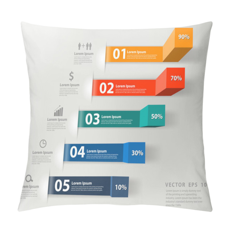 Personality  Modern Business Steps To Success Charts And Graphs Options Banner Pillow Covers
