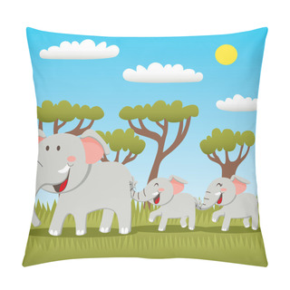Personality  Elephant Family Pillow Covers