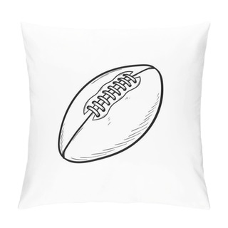 Personality  Rugby Ball Hand Drawn Outline Doodle Icon. Pillow Covers