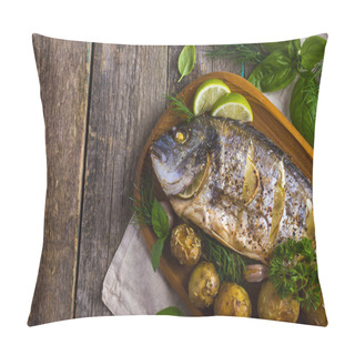 Personality  Baked Dorado With Spicy Herbs And Potatoes Pillow Covers
