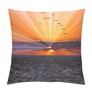 Personality  Ocean Sunset Sun Rays Pillow Covers