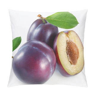 Personality  Plums On A White Background Pillow Covers