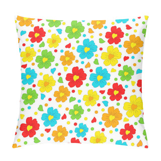 Personality  Colorful Seamless, Pattern  Of Flower With Heart Pillow Covers