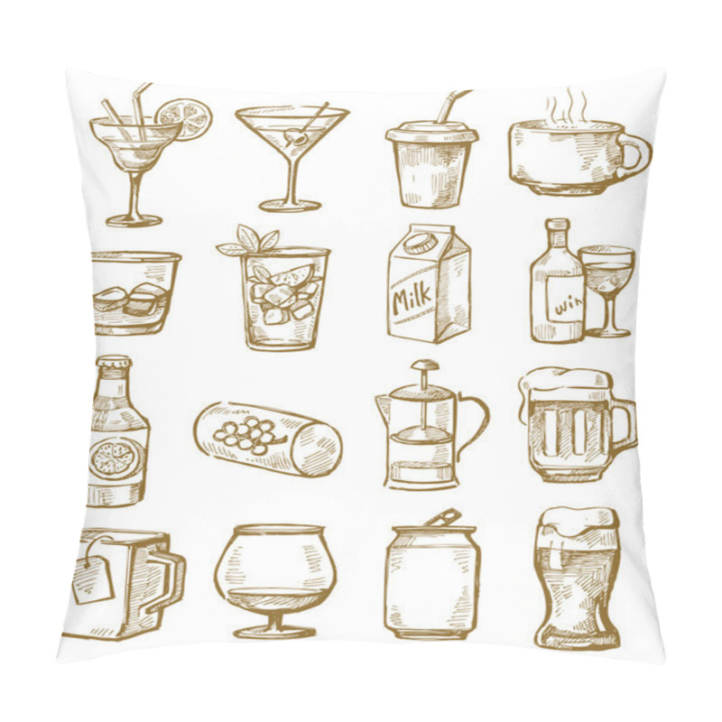 Personality  Hand drawn beverages pillow covers
