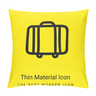 Personality  Baggage Suitcase Hand Drawn Outline From Side View Minimal Bright Yellow Material Icon Pillow Covers