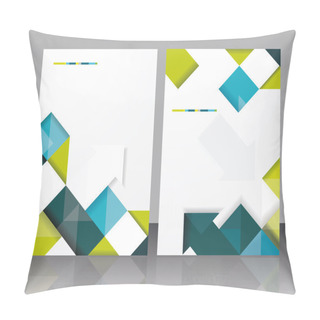 Personality  Vector Brochure Template Design With Cubes And Arrows Elements. Pillow Covers