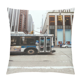Personality  NEW YORK, USA - OCTOBER 8, 2018: Urban Scene With New York City Street, Usa Pillow Covers