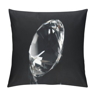 Personality  Pure Expensive Diamond Isolated On Black Pillow Covers