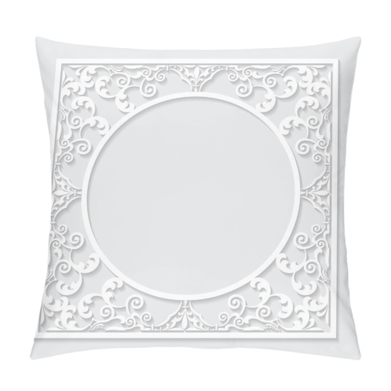 Personality  Filigree frame paper cut out. Baroque vintage design. Vector pillow covers