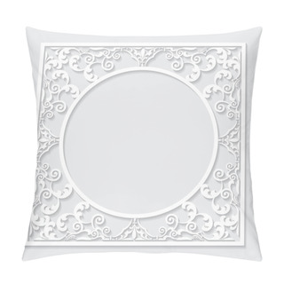 Personality  Filigree Frame Paper Cut Out. Baroque Vintage Design. Vector Pillow Covers
