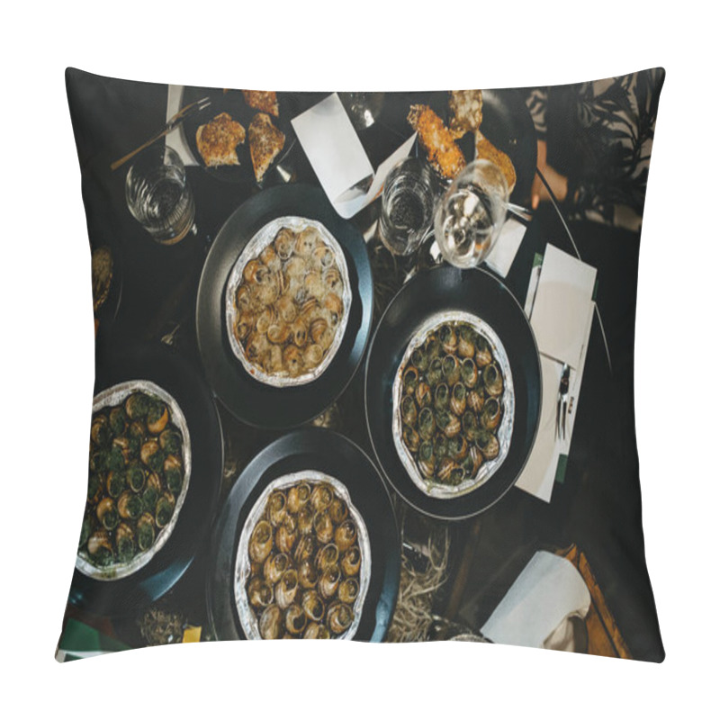 Personality  Pleasant Evening In Bar With White Wine And Seafood Pillow Covers